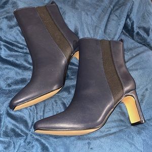 COPY - Navy Blue High Heel Mid Calf Boots Size 9 (NWOT)(No Box)